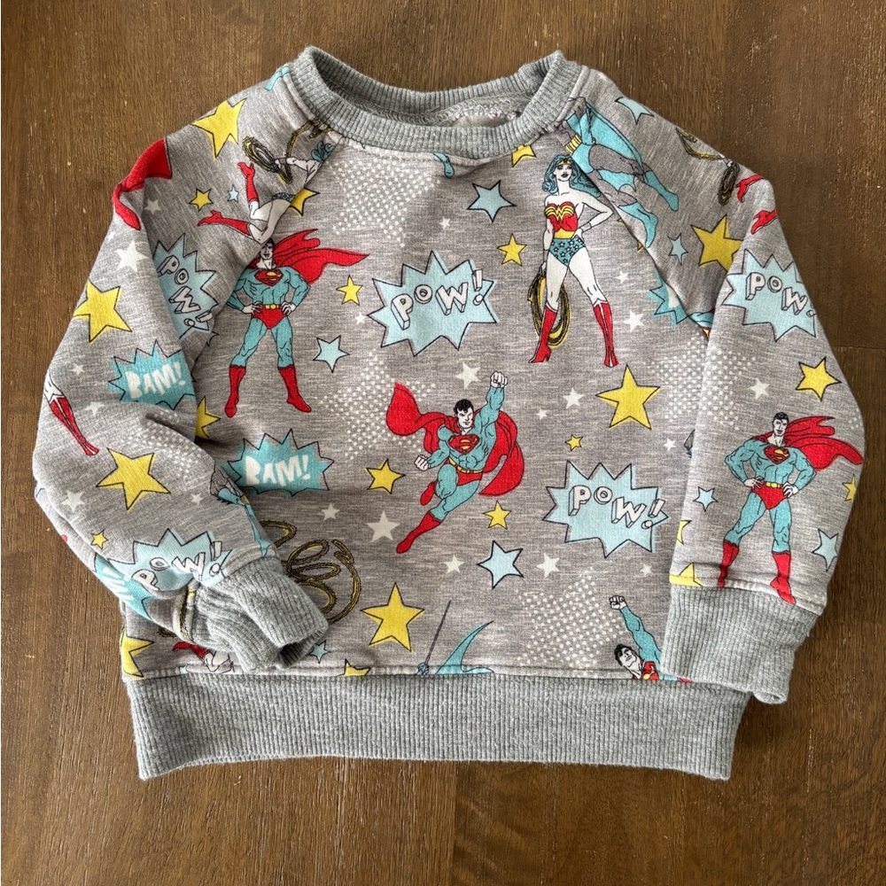 Little Sleepies Play Justice League Gray Sweatshirt